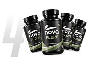 Cuatro frascos de Nova Flora